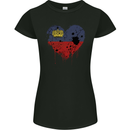 Love Liechtenstein Flag Liechtensteiner Day Football Womens Petite Cut T-Shirt Black