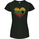 Love Lithuania Flag Lithuania Day Football Womens Petite Cut T-Shirt Black