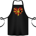 Love Macedonia Flag Macedonian Day Football Cotton Apron 100% Organic Black