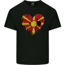 Love Macedonia Flag Macedonian Day Football Kids T-Shirt Childrens Black