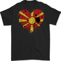 Love Macedonia Flag Macedonian Day Football Mens Gildan Cotton T-Shirt Black