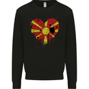 Love Macedonia Flag Macedonian Day Football Mens Sweatshirt Jumper Black