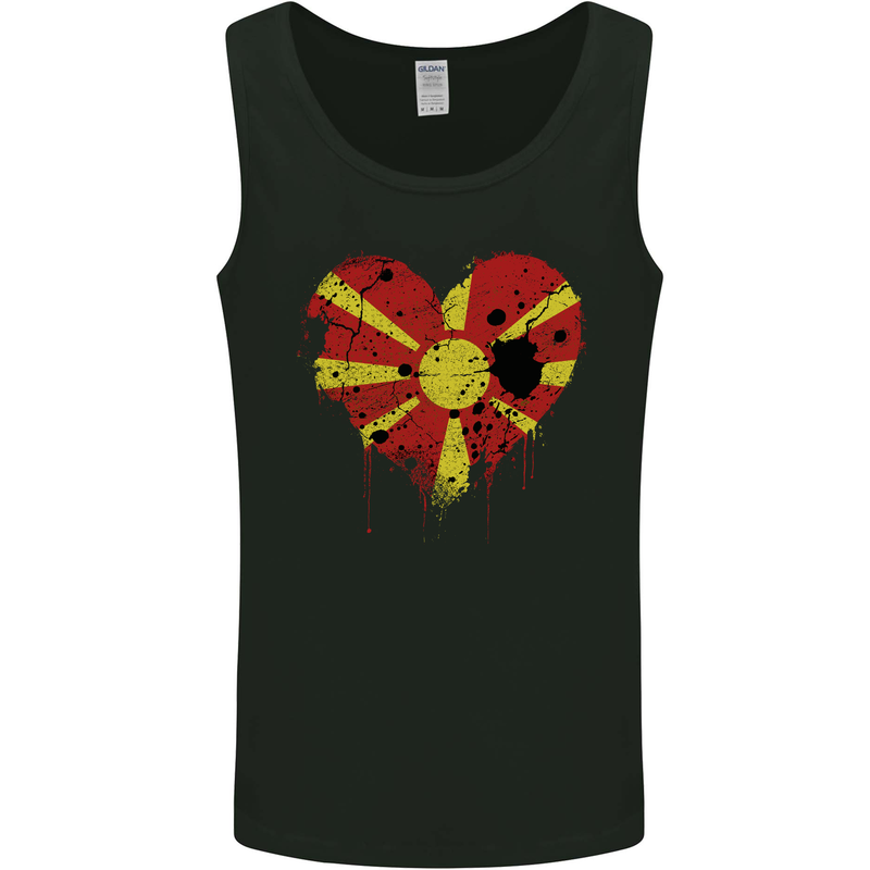 Love Macedonia Flag Macedonian Day Football Mens Vest Tank Top Black