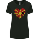 Love Macedonia Flag Macedonian Day Football Womens Wider Cut T-Shirt Black