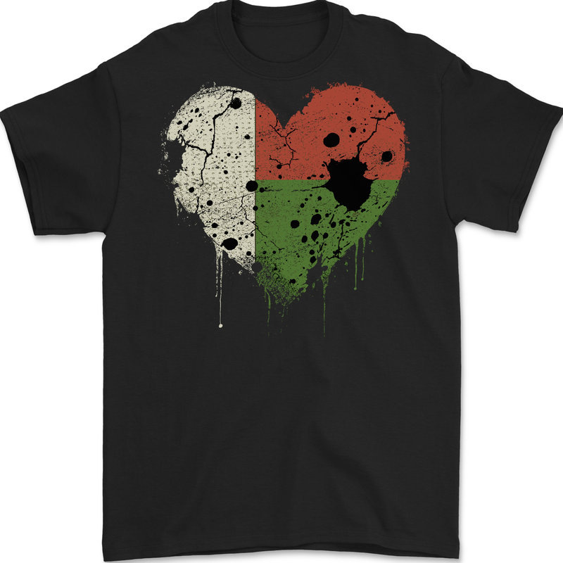 Love Madagascar Flag Madagascan Day Football Mens Gildan Cotton T-Shirt Black