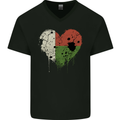 Love Madagascar Flag Madagascan Day Football Mens V-Neck Cotton T-Shirt Black