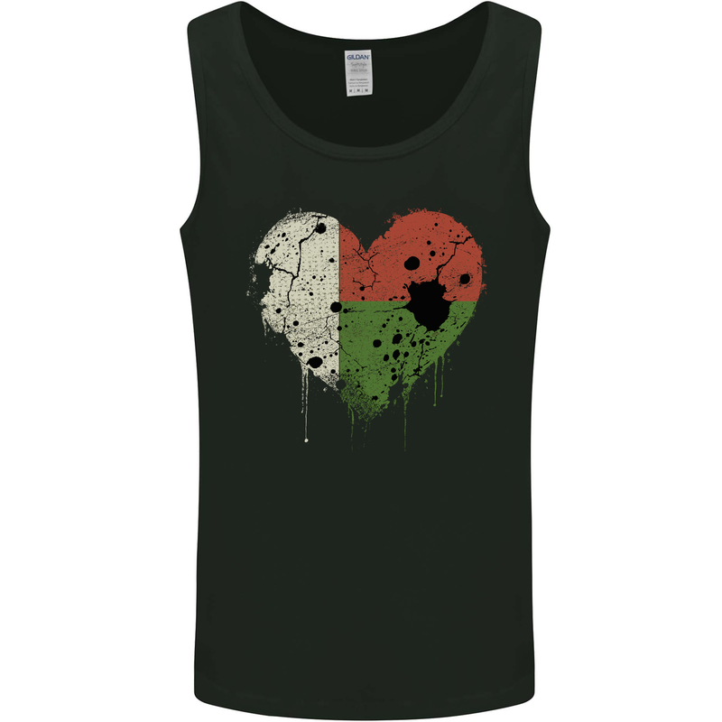Love Madagascar Flag Madagascan Day Football Mens Vest Tank Top Black
