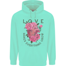 Love Makes Everything Grow Valentines Day Childrens Kids Hoodie Peppermint