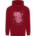 Love Makes Everything Grow Valentines Day Childrens Kids Hoodie Red