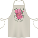 Love Makes Everything Grow Valentines Day Cotton Apron 100% Organic Natural