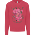 Love Makes Everything Grow Valentines Day Kids Sweatshirt Jumper Heliconia