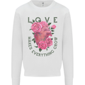 Love Makes Everything Grow Valentines Day Kids Sweatshirt Jumper White