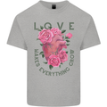 Love Makes Everything Grow Valentines Day Kids T-Shirt Childrens Sports Grey