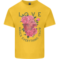 Love Makes Everything Grow Valentines Day Kids T-Shirt Childrens Yellow