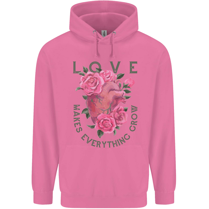 Love Makes Everything Grow Valentines Day Mens 80% Cotton Hoodie Azelea