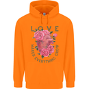 Love Makes Everything Grow Valentines Day Mens 80% Cotton Hoodie Orange