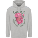 Love Makes Everything Grow Valentines Day Mens 80% Cotton Hoodie Sports Grey