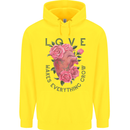 Love Makes Everything Grow Valentines Day Mens 80% Cotton Hoodie Yellow