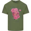 Love Makes Everything Grow Valentines Day Mens Cotton T-Shirt Tee Top Military Green