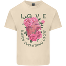 Love Makes Everything Grow Valentines Day Mens Cotton T-Shirt Tee Top Natural