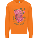 Love Makes Everything Grow Valentines Day Mens Sweatshirt Jumper Orange