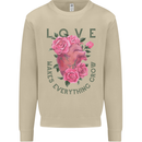 Love Makes Everything Grow Valentines Day Mens Sweatshirt Jumper Sand
