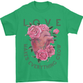 Love Makes Everything Grow Valentines Day Mens T-Shirt 100% Cotton Irish Green