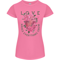 Love Makes Everything Grow Valentines Day Womens Petite Cut T-Shirt Azalea