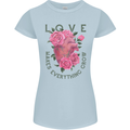 Love Makes Everything Grow Valentines Day Womens Petite Cut T-Shirt Light Blue