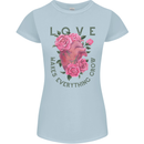 Love Makes Everything Grow Valentines Day Womens Petite Cut T-Shirt Light Blue