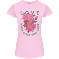 Love Makes Everything Grow Valentines Day Womens Petite Cut T-Shirt Light Pink