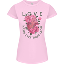 Love Makes Everything Grow Valentines Day Womens Petite Cut T-Shirt Light Pink