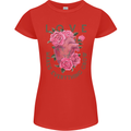 Love Makes Everything Grow Valentines Day Womens Petite Cut T-Shirt Red