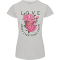 Love Makes Everything Grow Valentines Day Womens Petite Cut T-Shirt Sports Grey