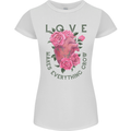 Love Makes Everything Grow Valentines Day Womens Petite Cut T-Shirt White