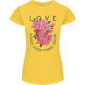 Love Makes Everything Grow Valentines Day Womens Petite Cut T-Shirt Yellow