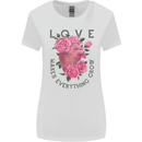 Love Makes Everything Grow Valentines Day Womens Wider Cut T-Shirt White