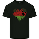 Love Malawi Flag Malawian Day Football Mens Cotton T-Shirt Tee Top Black