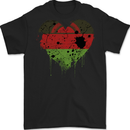 Love Malawi Flag Malawian Day Football Mens Gildan Cotton T-Shirt Black