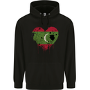 Love Maldives Flag Maldivian Day Football Mens 80% Cotton Hoodie Black