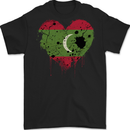 Love Maldives Flag Maldivian Day Football Mens Gildan Cotton T-Shirt Black