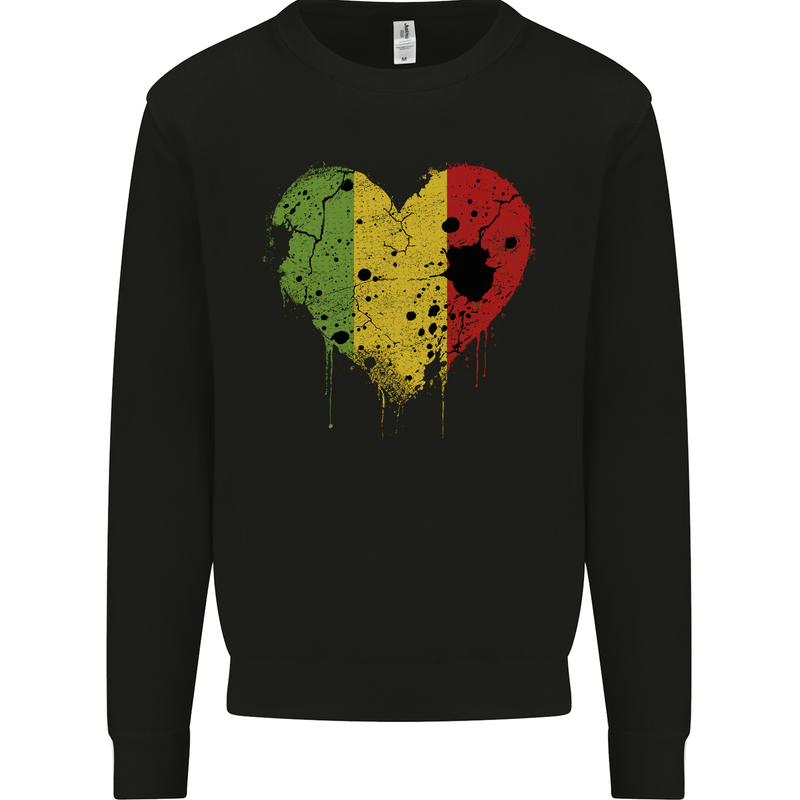 Love Mali Flag Malian Day Football Mens Sweatshirt Jumper Black