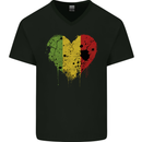 Love Mali Flag Malian Day Football Mens V-Neck Cotton T-Shirt Black