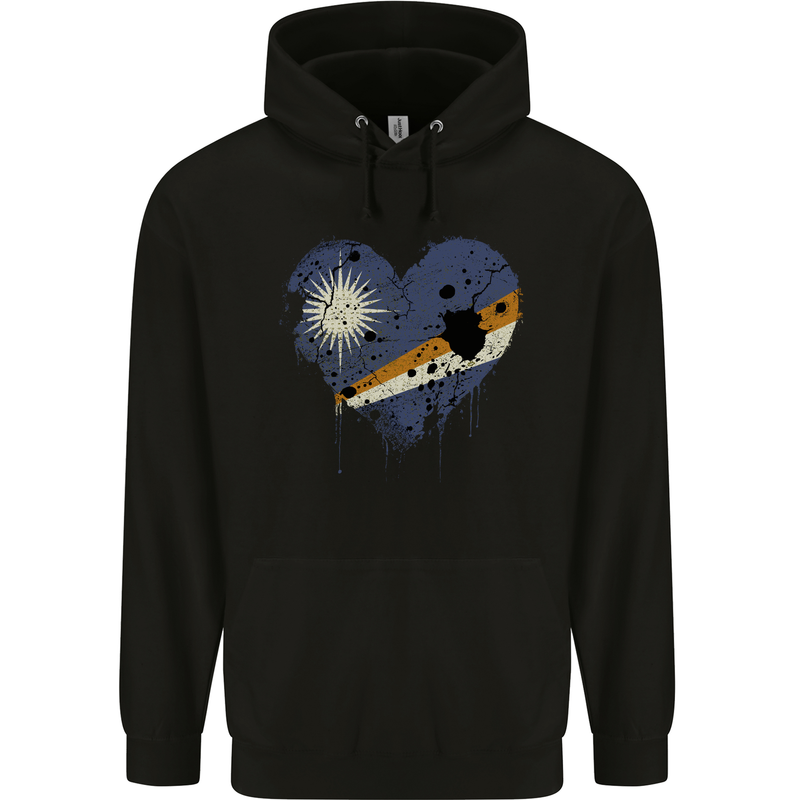 Love Marshall Islands Flag Day Football Mens 80% Cotton Hoodie Black