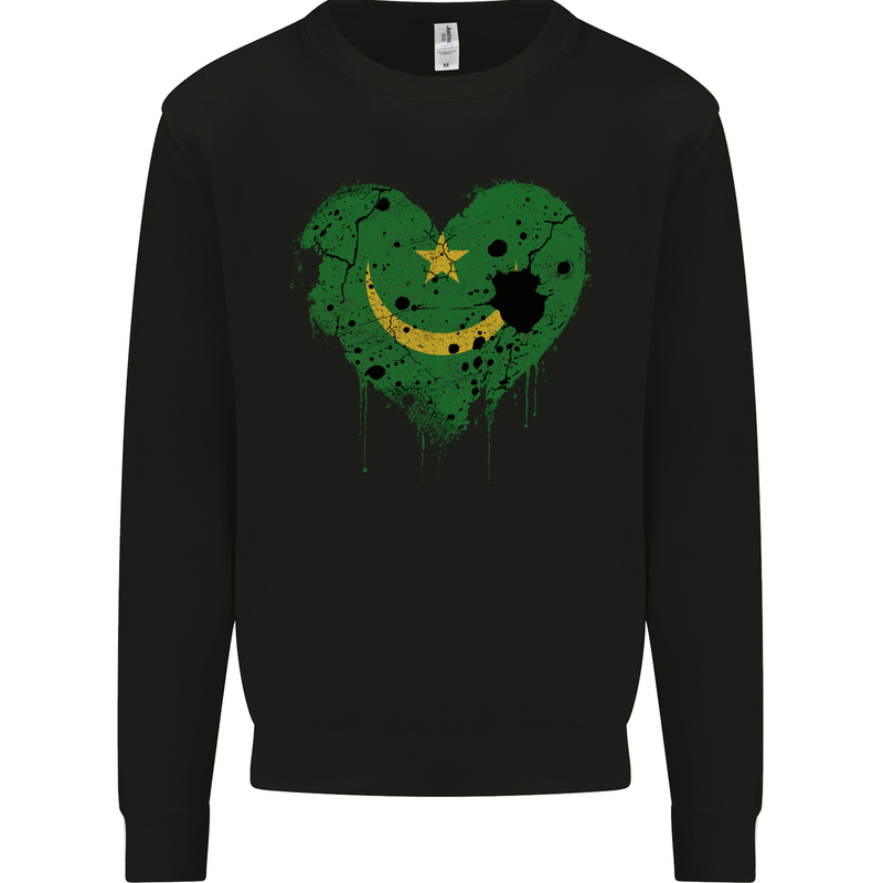 Love Mauritania Flag Mauritanian Day Football Mens Sweatshirt Jumper Black