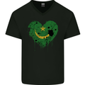 Love Mauritania Flag Mauritanian Day Football Mens V-Neck Cotton T-Shirt Black