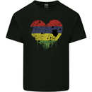 Love Mauritius Flag Mauritians Day Football Mens Cotton T-Shirt Tee Top Black