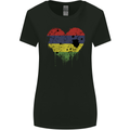 Love Mauritius Flag Mauritians Day Football Womens Wider Cut T-Shirt Black