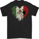 Love Mexico Flag Mexican Day Football Mens Gildan Cotton T-Shirt Black