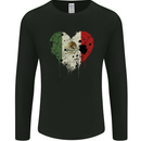Love Mexico Flag Mexican Day Football Mens Long Sleeve T-Shirt Black